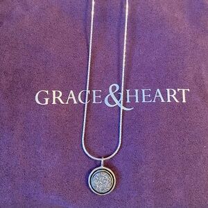 Lovely Grace & Heart Moon Shadow Necklace
